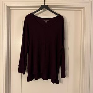 American Eagle Outfitters Deep Burgundy Long Sleeve Top